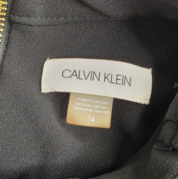 Calvin Klein Size 14 Bow-Neck Sheath Dress Black Classy Event D-1659 - Picture 11 of 12